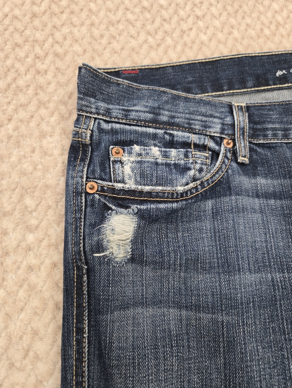 Seven For All Mankind A Pocket Boot Jeans Womens 33 Dark Wash USA - Picture 5 of 13